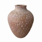 Conjunto de Vasos Orgânicos em Terracota com Textura Pontilhada