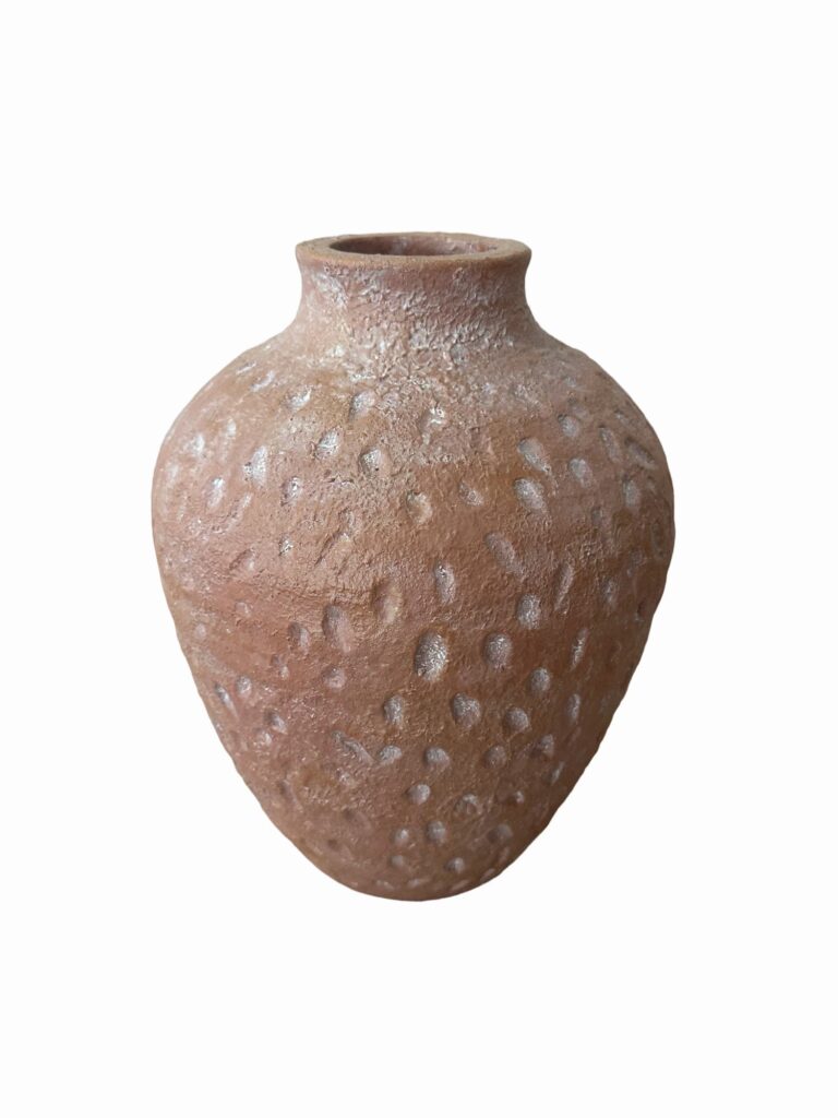 Conjunto de Vasos Orgânicos em Terracota com Textura Pontilhada