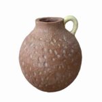 Conjunto de Vasos Orgânicos em Terracota com Textura Pontilhada