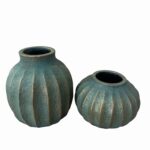 Conjunto de Vasos em Cerâmica Verde Profundo