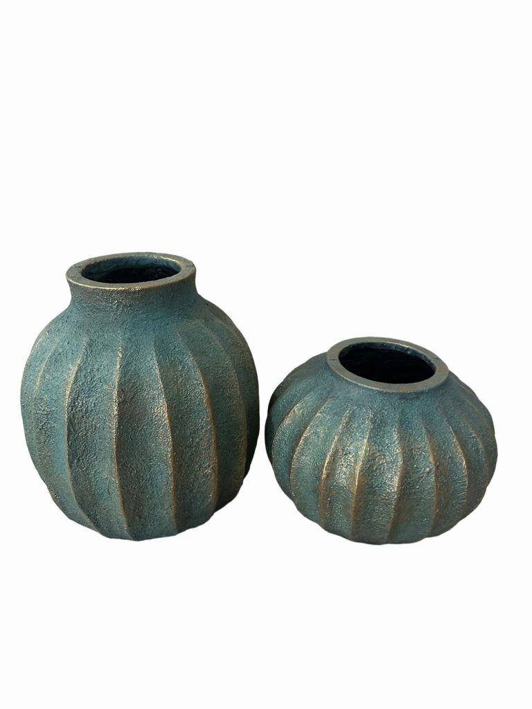 Conjunto de Vasos em Cerâmica Verde Profundo