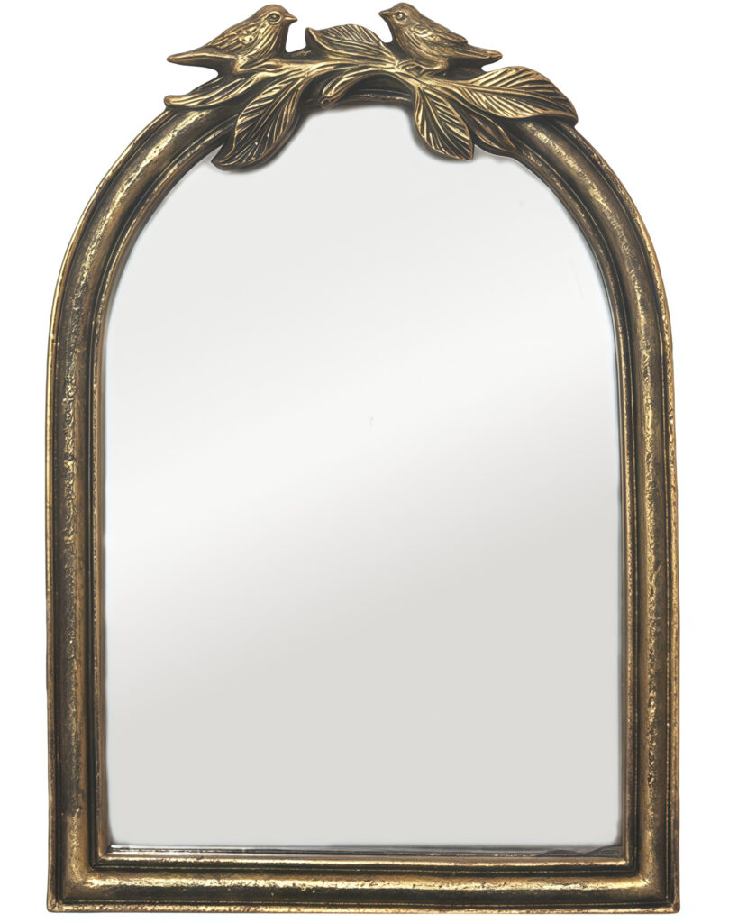 Espelho Decorativo de Mesa com Pássaros e Folhas