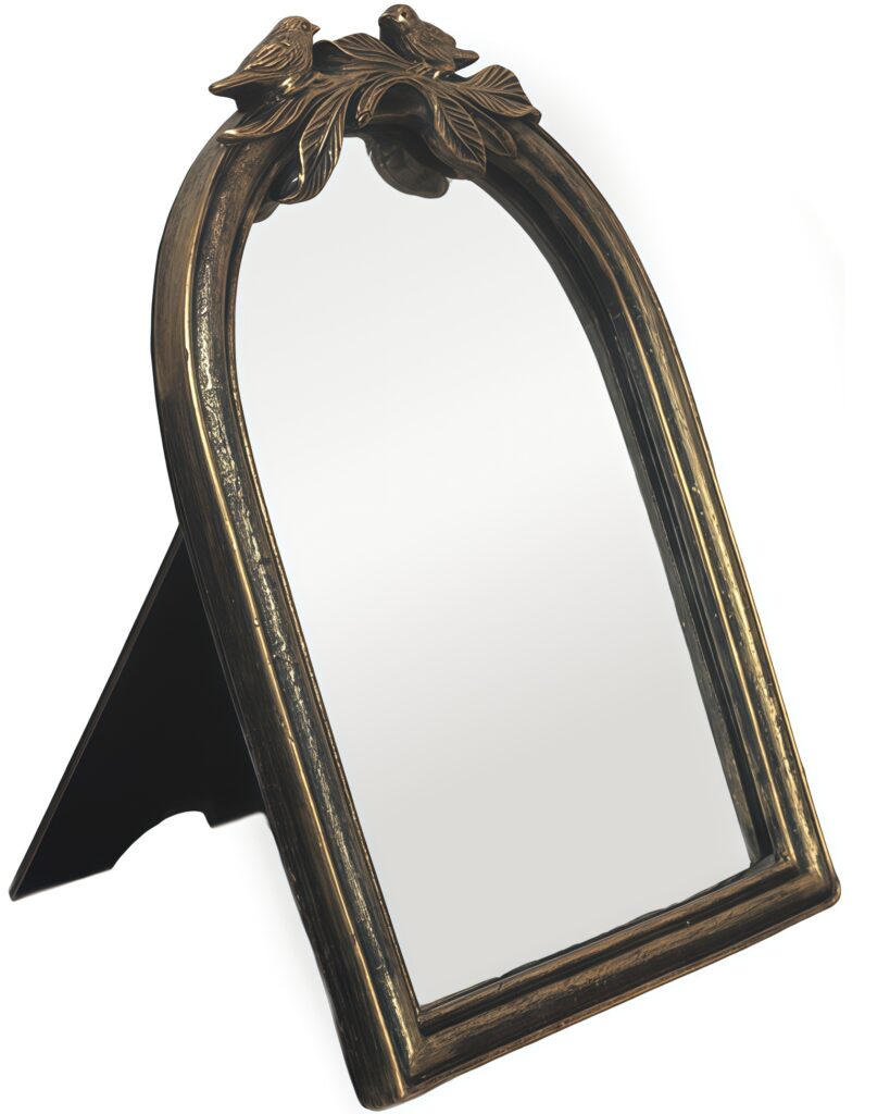 Espelho Decorativo de Mesa com Pássaros e Folhas