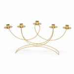 Candelabro Dourado de Mesa com 5 Porta-Velas