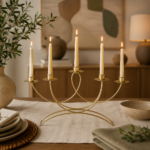 Candelabro Dourado de Mesa com 5 Porta-Velas
