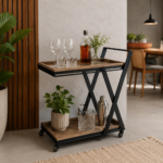 Carrinho Bar Industrial de Dois Andares com Estrutura em X