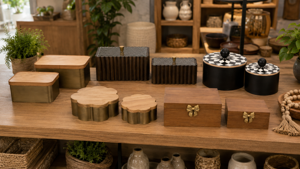 Coleção Natural de Organização e Home Décor para Lojas e Importadores