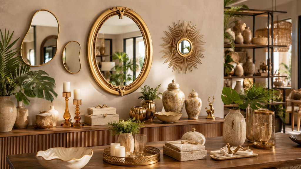 Coleção de Espelhos e Acessórios Decorativos para Lojas e Importadores