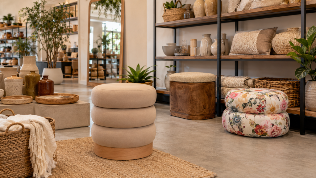 Coleção de Puffs Decorativos para Lojas e Importadores