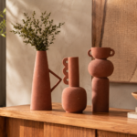 Coleção de Vasos Esculturais Terracota Modernista