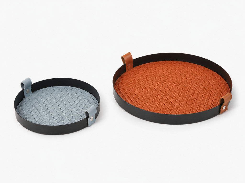 Conjunto de Bandejas Decorativas Redondas Terracota