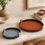 Conjunto de Bandejas Decorativas Redondas Terracota