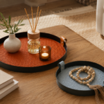 Conjunto de Bandejas Decorativas Redondas Terracota