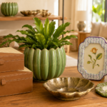 Linha de Caixas Decorativas, Cachepots, Centros de Mesa e Porta-Retratos Botânicos
