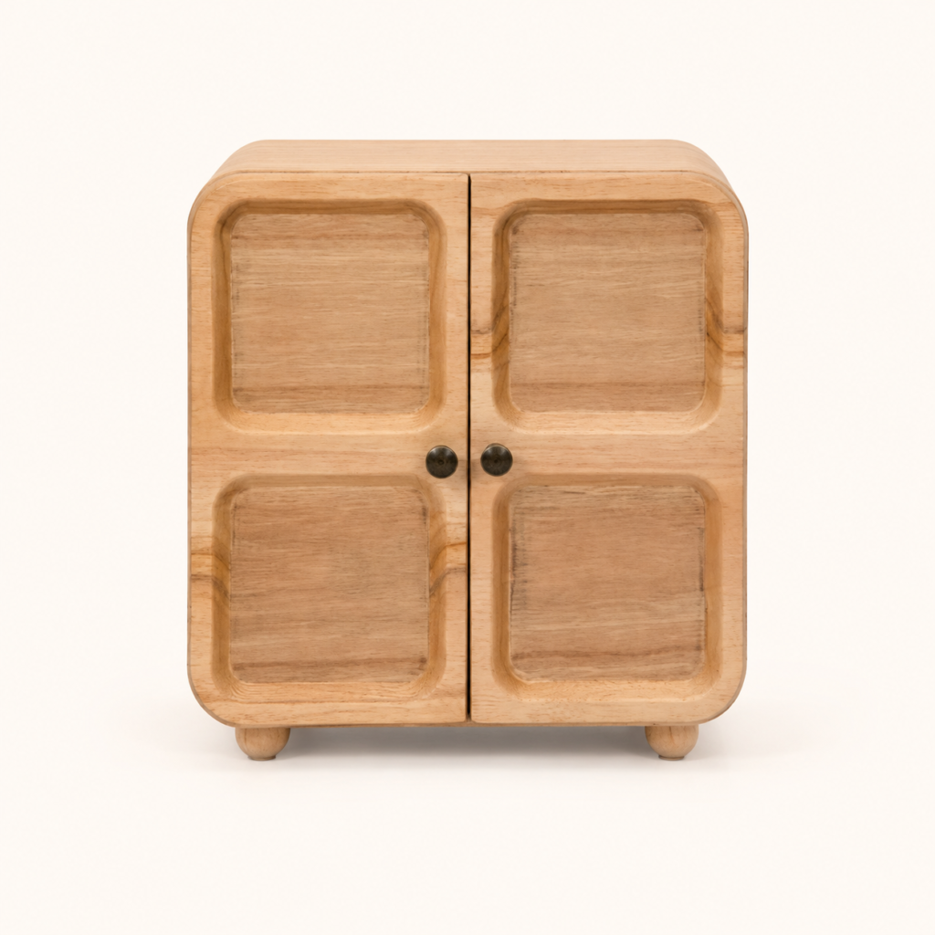 Mini Armário Natural com Portas em Relevo