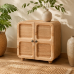 Mini Armário Natural com Portas em Relevo