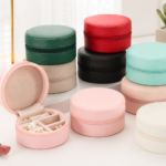 Porta Joias Redondo com Zíper para Viagem
