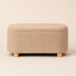 Pufe Baú Retangular em Tecido Trançado