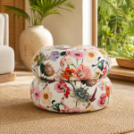 Puff Redondo Floral Estampado