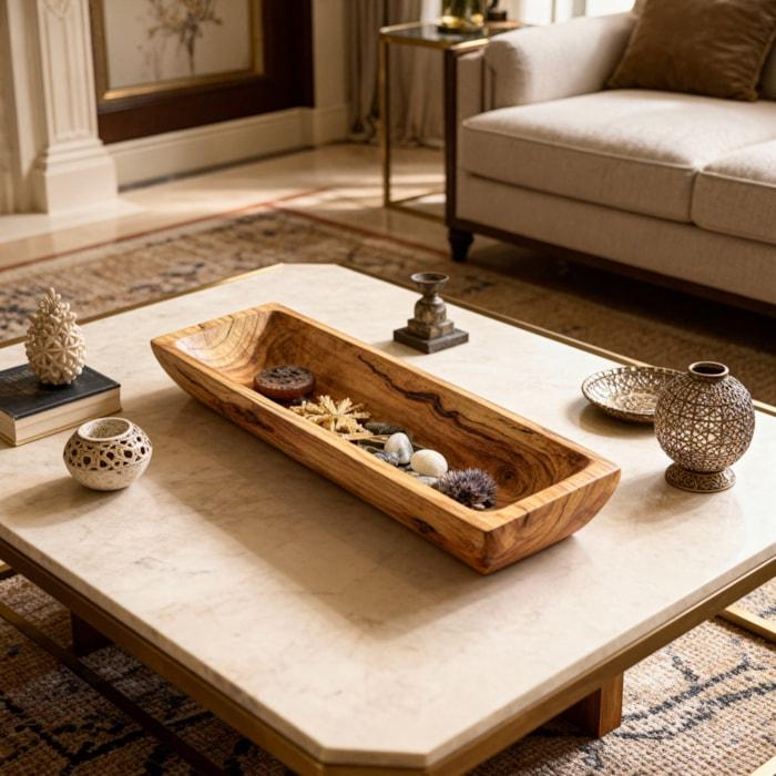 decoração de mesa para compradores B2B com bandeja e vasos em cerâmica