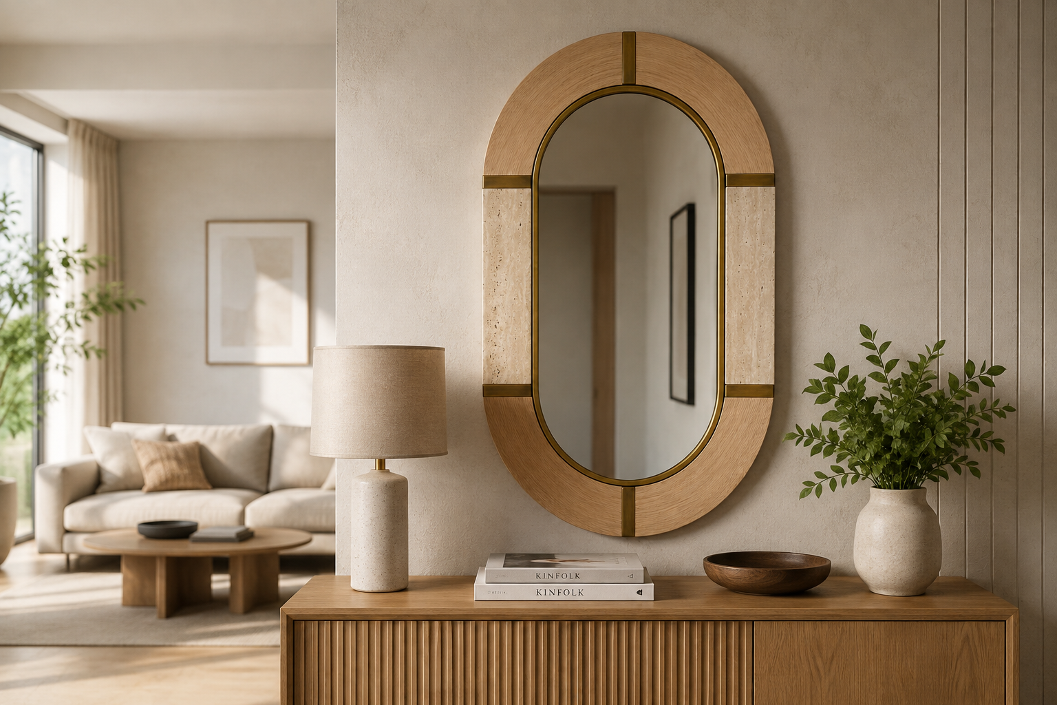Espelho Decorativo com Madeira e Pedra: Um SKU de Destaque para Coleções de Casa e Decoração